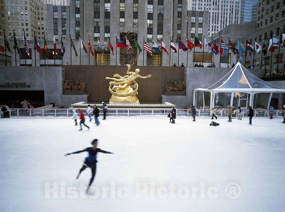 New York, NY Photo - Skating at Rockefeller Plaza, New York, New York
