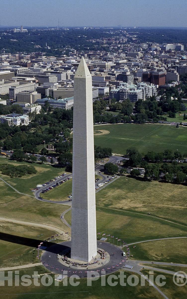 Photo - Aerial View of Washington Monument with White House in Background at Right, Washington, D.C.- Fine Art Photo Reporduction