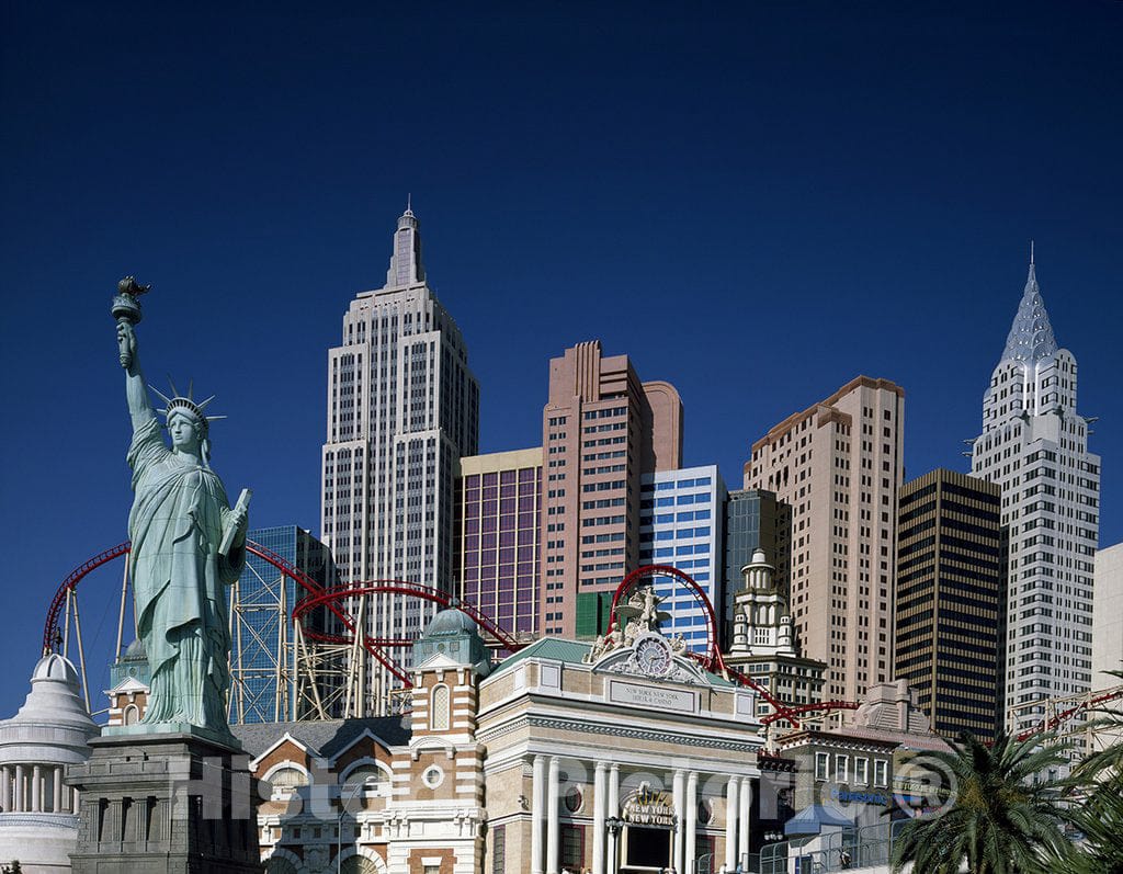 Las Vegas, NV Photo - If Las Vegas is a Facade of Reality, The Compressed Manhattan Skyline at The New York New York Resort is a Prime Example. Las Vegas, Nevada