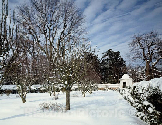 Photo - Mount Vernon Garden Under Snow, Mount Vernon, Virginia- Fine Art Photo Reporduction