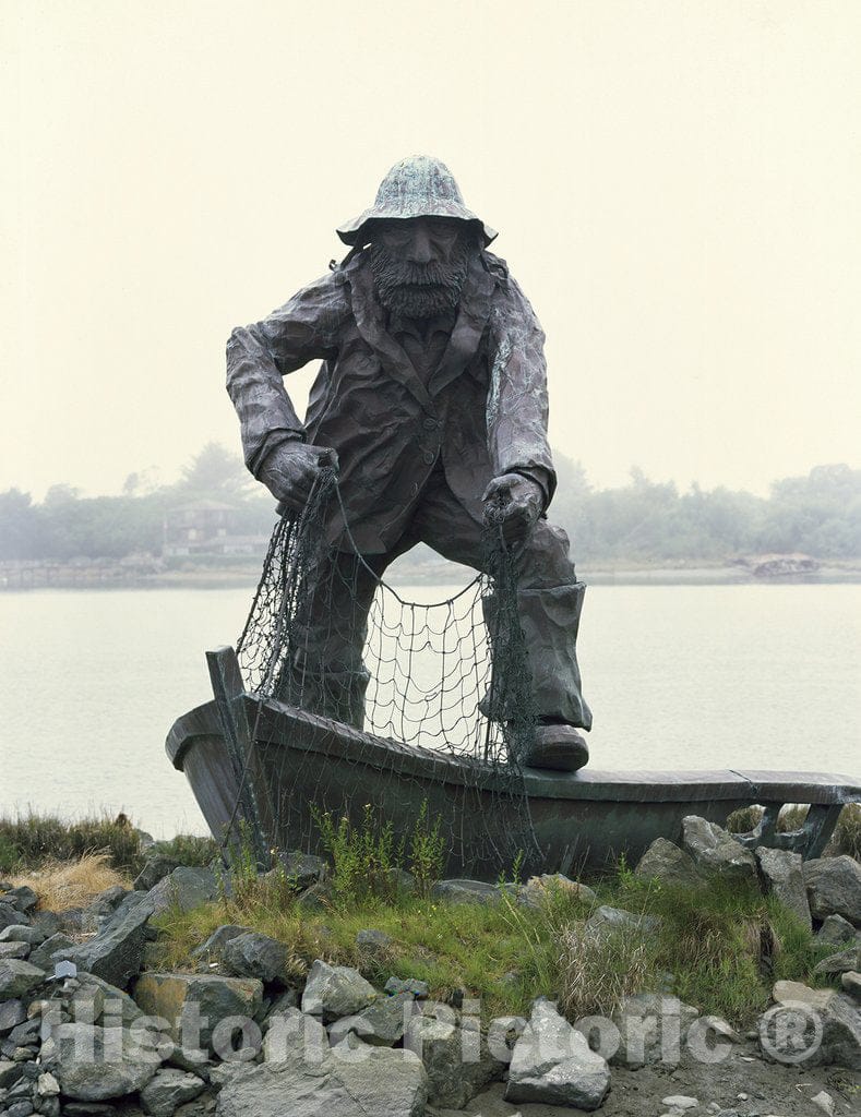 Humboldt, CA Photo -"The Fisherman" sculpture by Dick Crane on Humboldt Bay's Woodley Island, Humboldt, California