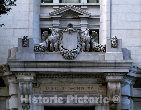 Photo - Architectural Detail on a U.S. Customs House Building- Fine Art Photo Reporduction