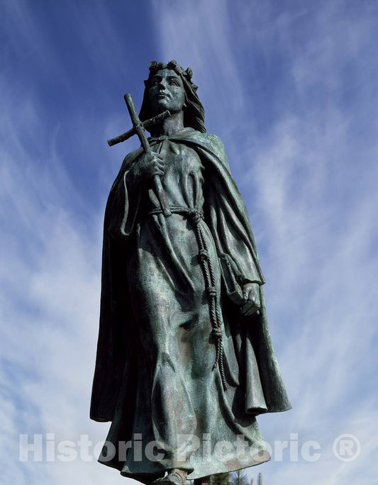 Photo - Statue of Santa Rosalia, Patron Saint of Monterey's Italian Fishing Fleet, Monterey, California- Fine Art Photo Reporduction