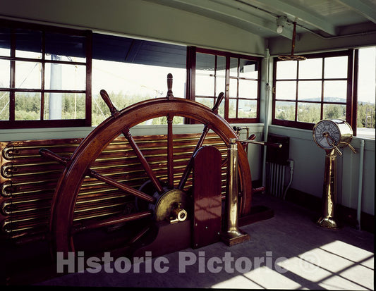Sitka, AK -Photo - Steering Wheel of The Riverboat Nenana-