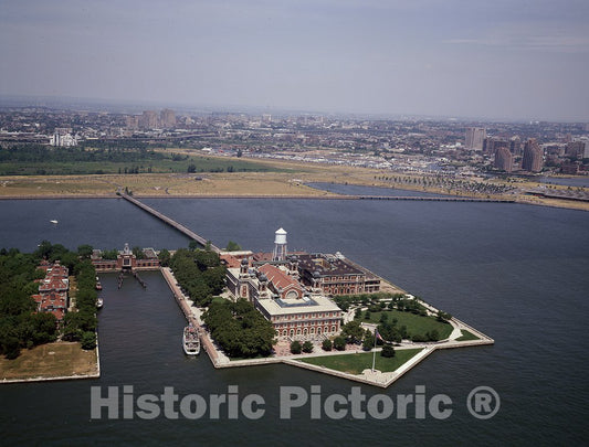 Jersey City, NJ Photo - Aerial view of the Ellis Island immigration station, Jersey City, NJ