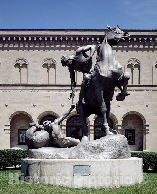 Photo - Anna Hyatt Huntington's The Torchbearers Statue Outside The Chrysler Museum of Art, Norfolk, Virginia- Fine Art Photo Reporduction