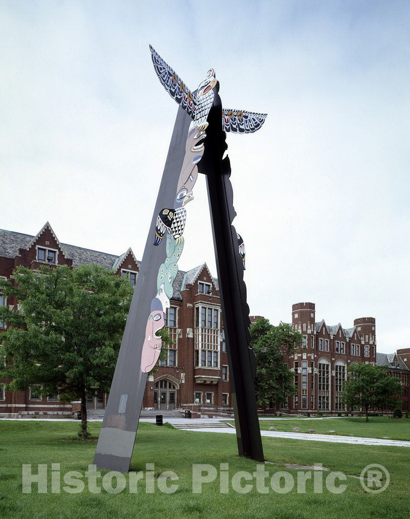 Chicago, IL Photo -"Ignorance to Wisdom," a totem scupted and painted by Lane Technical High School teachers and students, Chicago, Illinois