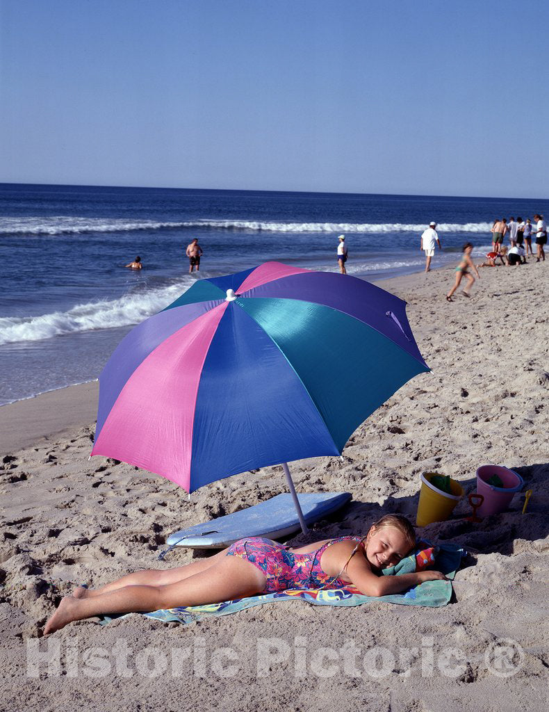 Nantucket, MA Photo - Sunbathers on Nantucket Island, Massachusetts