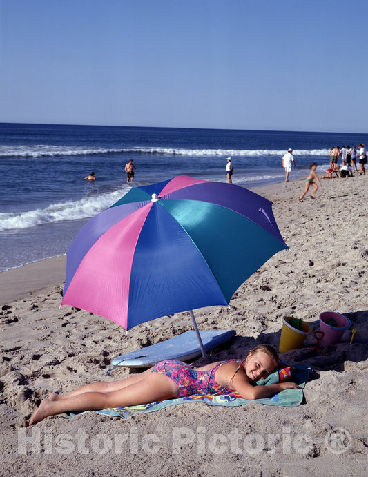 Nantucket, MA Photo - Sunbathers on Nantucket Island, Massachusetts