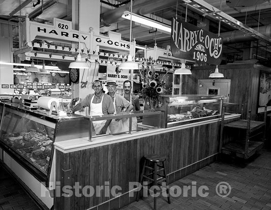 Photo - Ochs Meat Stand at The Reading Terminal Market, Philadelphia, Pennsylvania- Fine Art Photo Reporduction