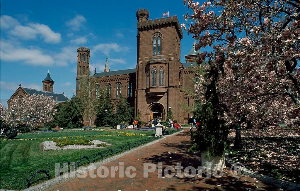 Photo- Springtime View of The Smithsonian Institution Castle, The Museum complex's First Building When it was Simply Called The National Museum. Washington, D.C. 1