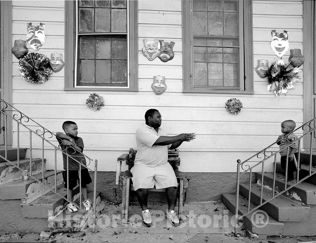 New Orleans, LA Photo - Grandmother and Children, New Orleans, Louisiana