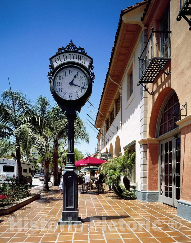 Photo - Old Town street clock, California- Fine Art Photo Reporduction
