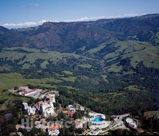 Photo - Aerial View of William Randolph Hearst's San Simeon Estate in The Coastal Mountains of California- Fine Art Photo Reporduction