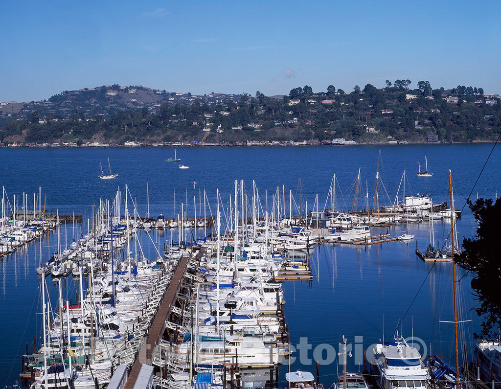 Photo - Sausalito Harbor in Marin County, Across The Golden Gate Straits from San Francisco, California- Fine Art Photo Reporduction