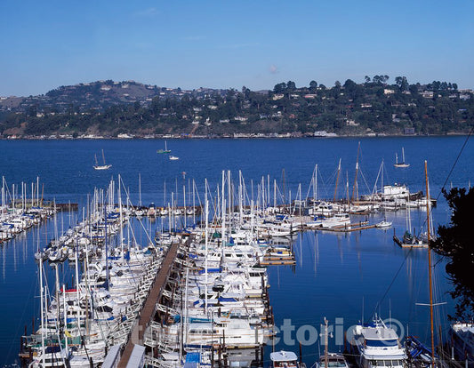 Photo - Sausalito Harbor in Marin County, Across The Golden Gate Straits from San Francisco, California- Fine Art Photo Reporduction