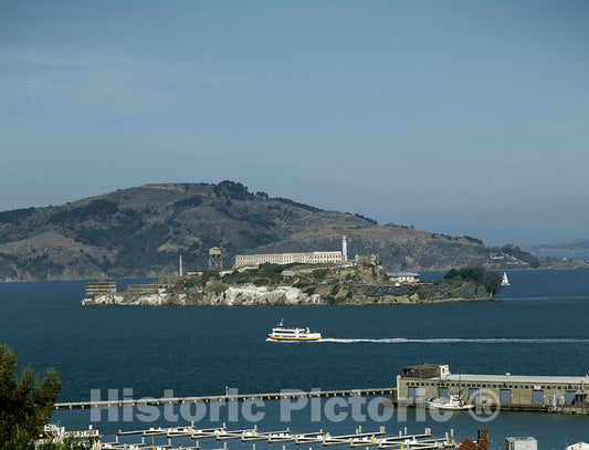 San Francisco, CA Photo - Aerial view of San Francisco, California, with a focus on Alcatraz Island