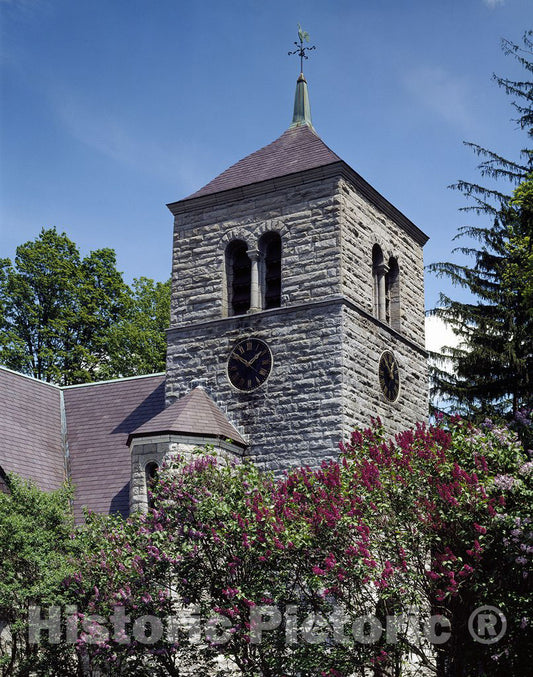 New England Photo - Detail of a church steeple in New England