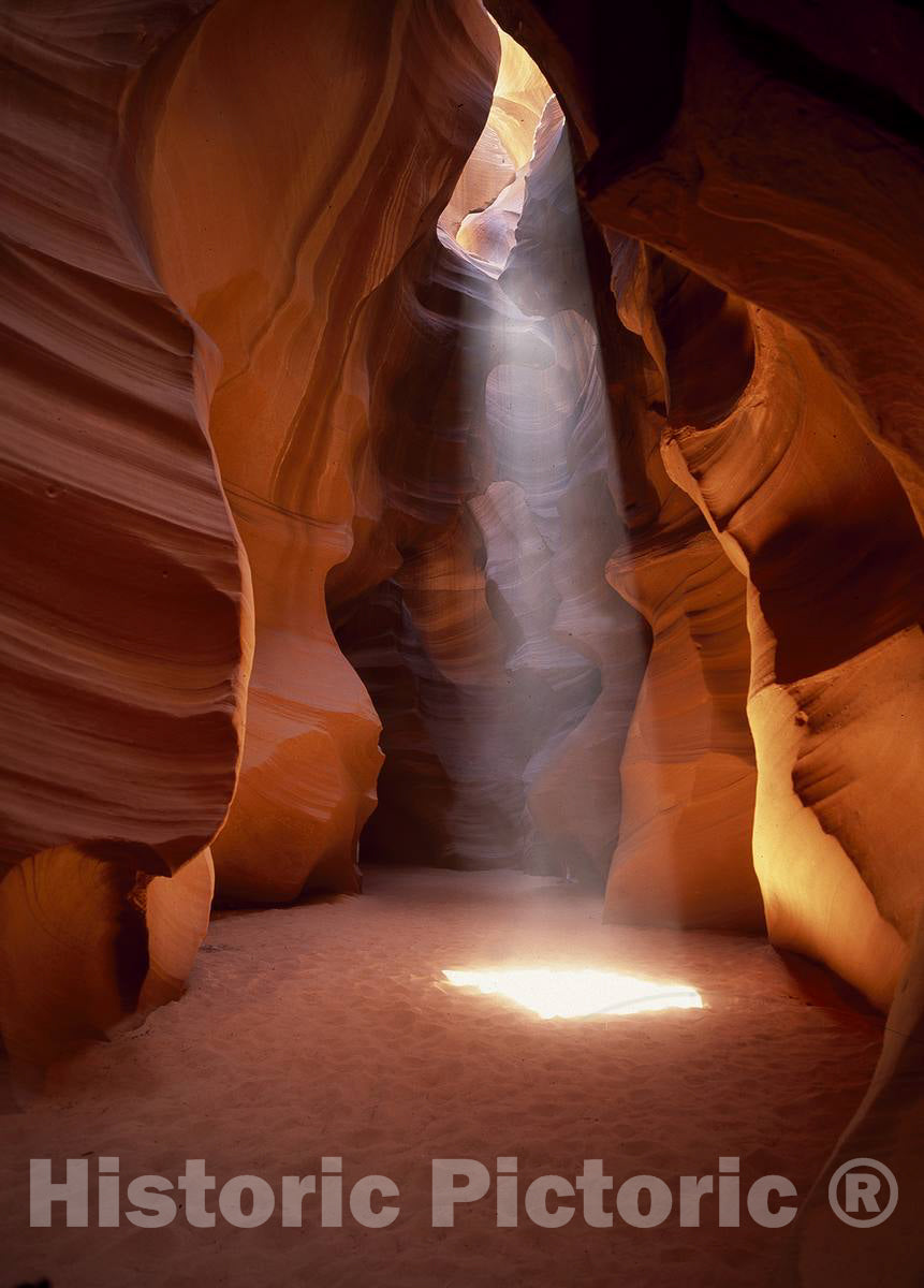 Photo - Light Beams into an Arizona Slot Canyon Near Page, Arizona- Fine Art Photo Reporduction