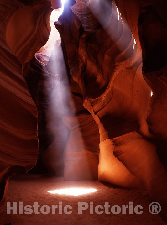 Page, AZ Photo - Light Streams into an Arizona Slot Canyon Near Page, Arizona-