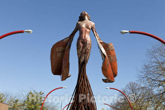 Columbus, in Photo - Sculpture Eos by Artist Dessa Kirk. Columbus, Indiana