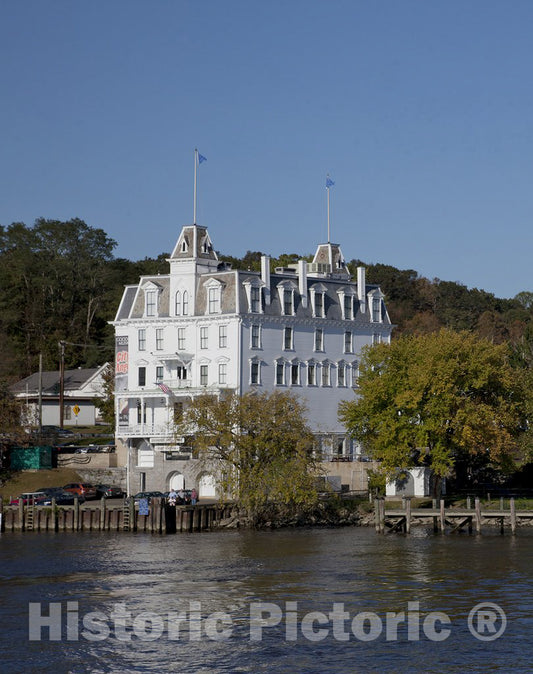 East Haddam, CT Photo - View from The CT River of The Goodspeed Opera House, East Haddam, CT