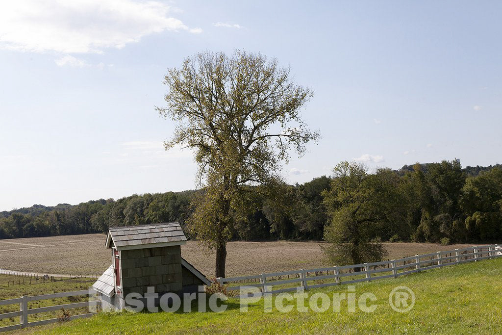 Windsor, CT Photo - Farmland near tobacco barns in Windsor, Connecticut