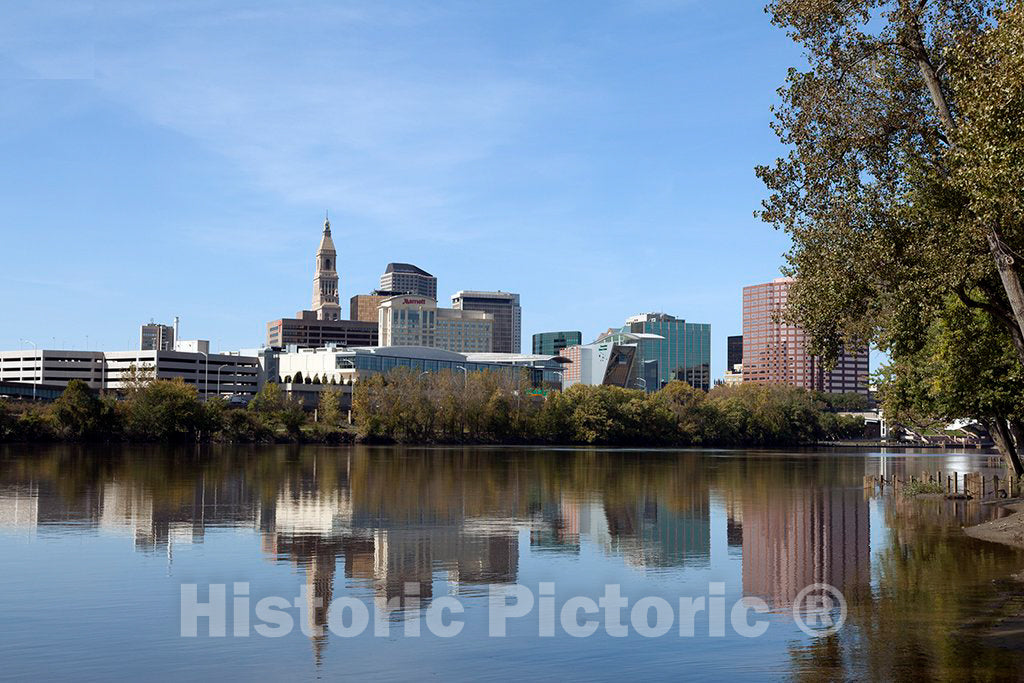 Photo - Hartford, Connecticut from Across The Connecticut River at Great River Park, Located in East Hartford- Fine Art Photo Reporduction