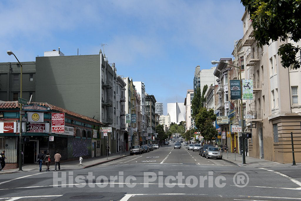 San Francisco, CA Photo - View Down Farrell Street in Japantown, San Francisco, California