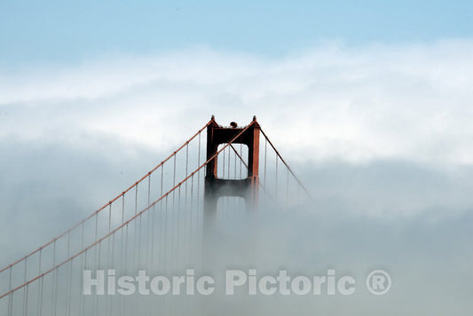 San Francisco, CA Photo - Golden Gate Bridge with Fog Rolling Over it. San Francisco, California