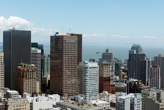 Photo - View from The Top of The Mark Restaurant at The Mark Hopkins Intercontinental Hotel Located on Nob Hill, San Francisco, California- Fine Art Photo Reporduction