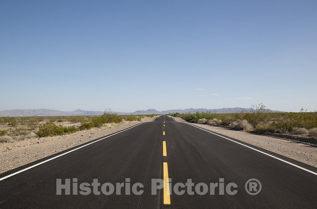 Mojave Desert, CA Photo - Highway Leading to The Mojave Desert, California