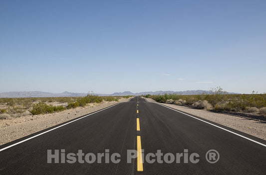 Mojave Desert, CA Photo - Highway Leading to The Mojave Desert, California