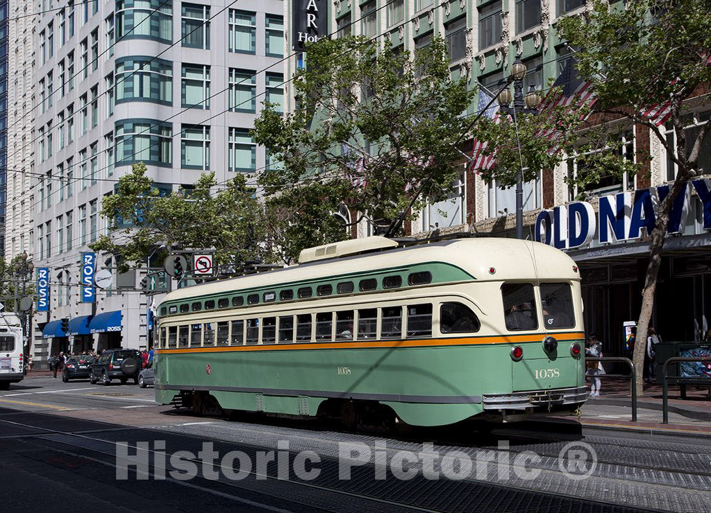San Francisco, CA Photo - Trolley on Market Street in San Francisco, California