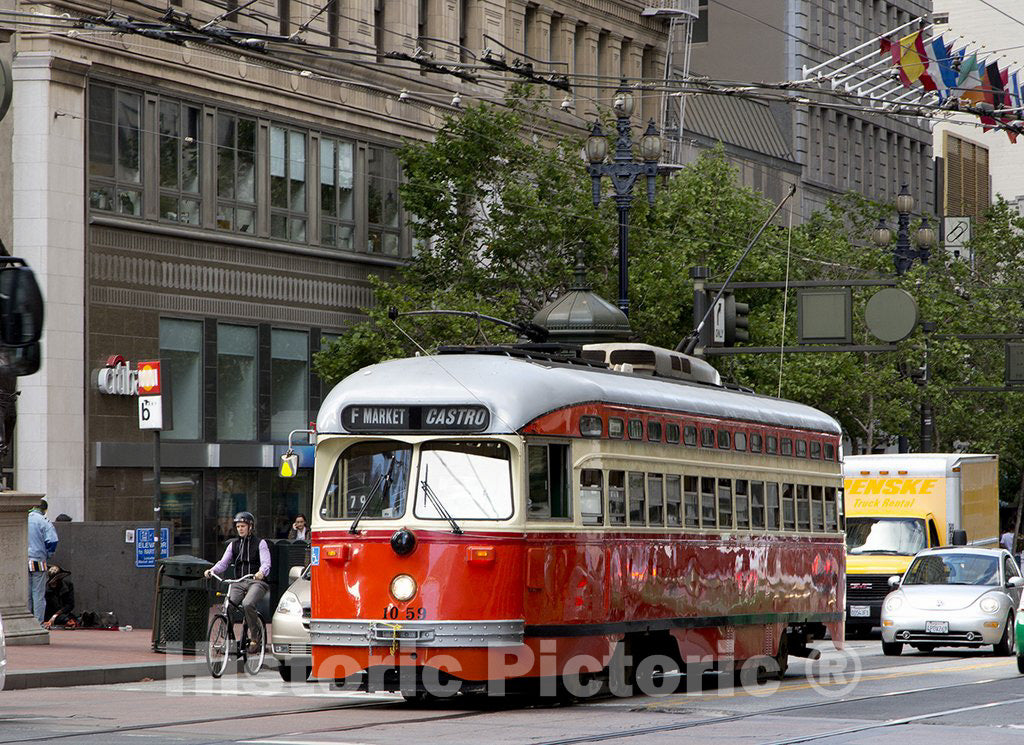 San Francisco, CA Photo - Trolley on Market Street in San Francisco, California