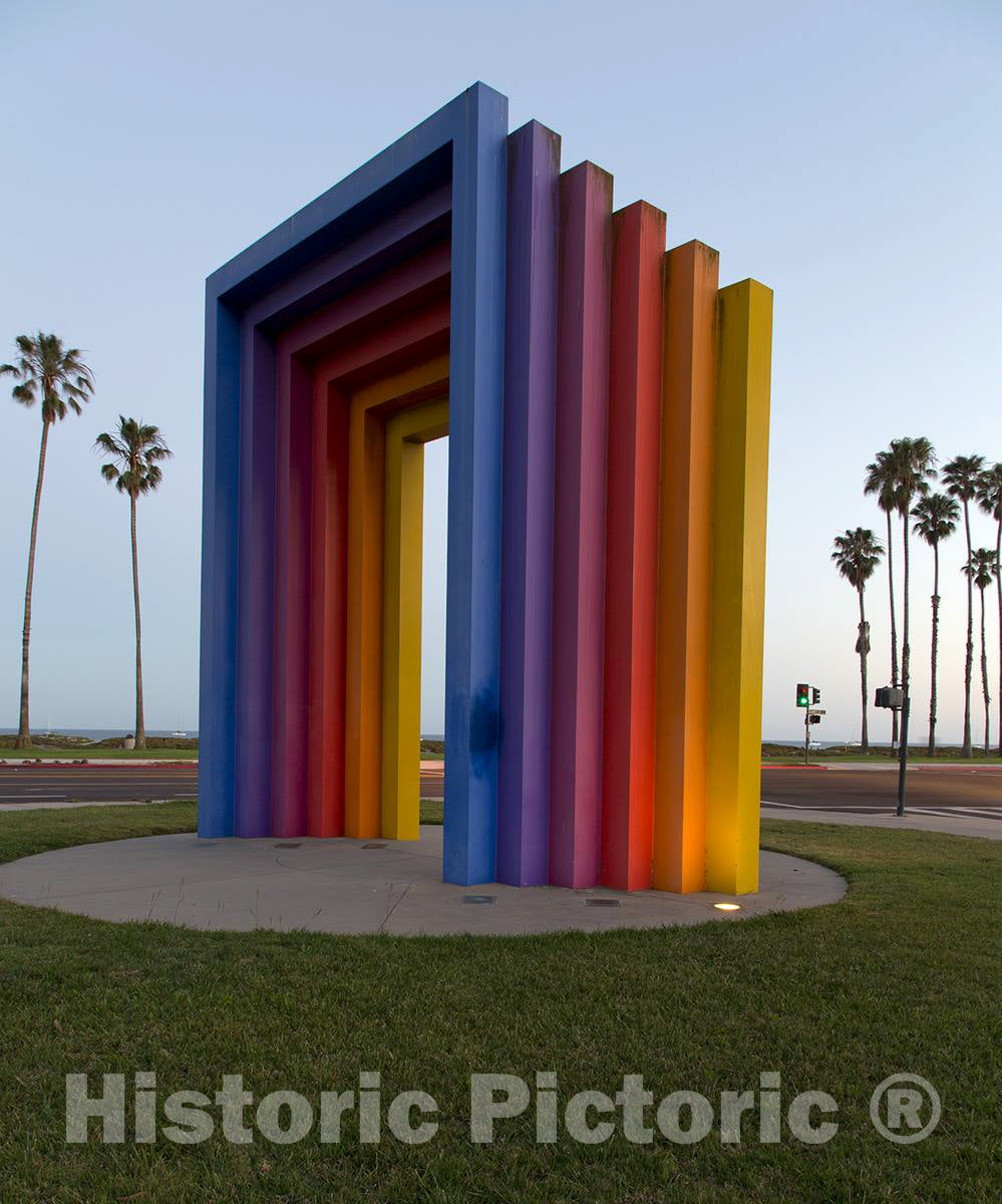 Photo - Chromatic Gate Sculpture by Herbert Bayer, Santa Barbara, California- Fine Art Photo Reporduction