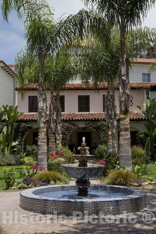 Photo - Fountain at Mission San Buenaventura, Ventura, California- Fine Art Photo Reporduction