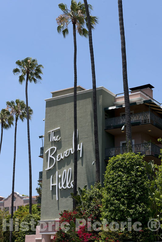 Los Angeles, CA Photo - The Beverly Hills Hotel on Sunset Boulevard in Beverly Hills, California