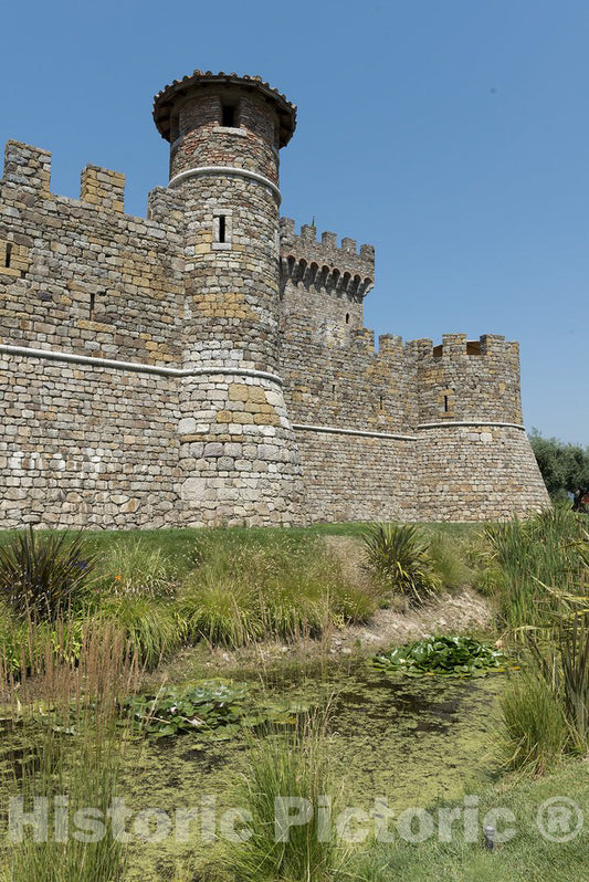 California Photo - Castello di Amorosa, 12th Century Medieval Tuscan-Style Castle Winery; Featuring Hand-Crafted Italian Style Wines in California