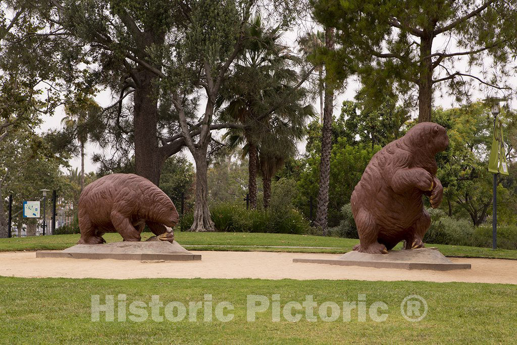 Los Angeles, CA Photo - Sculptures at La Brea Tar Pits, Los Angeles, California
