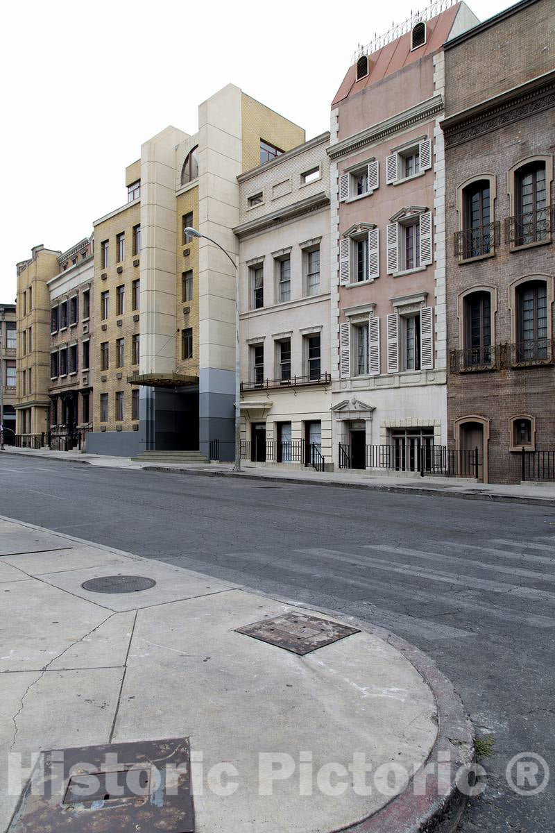Photo- Paramount Pictures Back lot Sets of New York City Streets, headquartered in The Hollywood District of Los Angeles, California 1 Fine Art Photo Reproduction