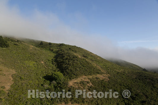 Marin County, CA Photo - Fog Rolls Across The Hills Near The Golden Gate Bridge, San Francisco, CA