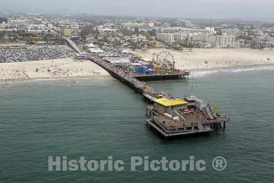 Los Angeles, CA Photo - Aerial View of Santa Monica Pier, Santa Monica, California