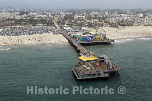 Los Angeles, CA Photo - Aerial view of Santa Monica Pier, Santa Monica, California-