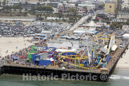 Los Angeles, CA Photo - Aerial View of Santa Monica Pier, Santa Monica, California