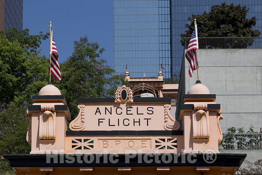 Los Angeles, CA Photo - Angels Flight is a Landmark funicular Railway in The Bunker Hill District of Downtown Los Angeles, California