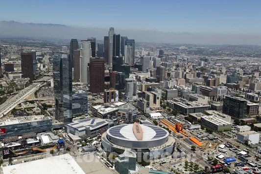 Los Angeles, CA Photo - Aerial view of Staples Center during the X-Games. Los Angeles, California