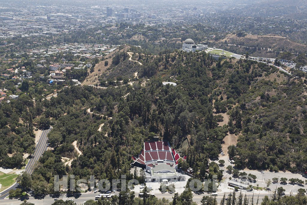 Los Angeles, CA Photo - Aerial View of Griffith Observatory, Los Angeles, California