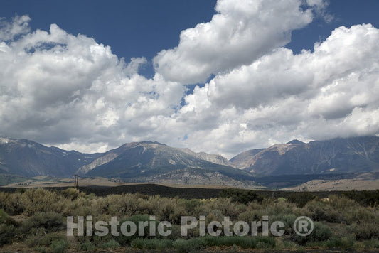 California Photo - View of Mountain Range Along Route 395 Near Yosemite National Park in CA
