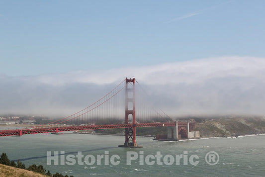 Photo - Golden Gate Bridge in Fog, San Francisco, California- Fine Art Photo Reporduction